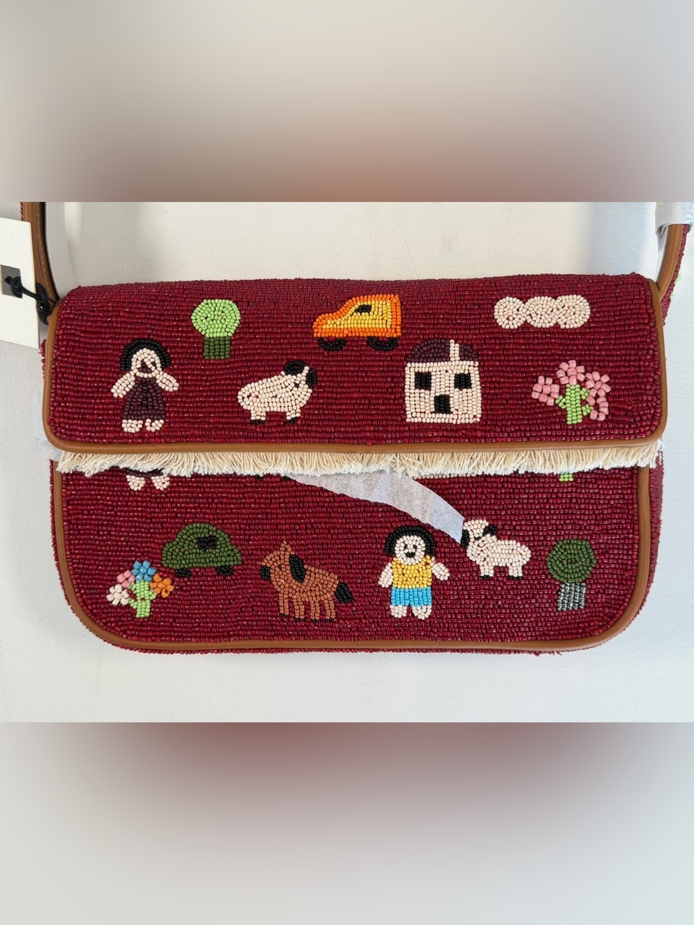 STAUD Tommy Beaded Bag in Folk Town NWT - Picture 11 of 11